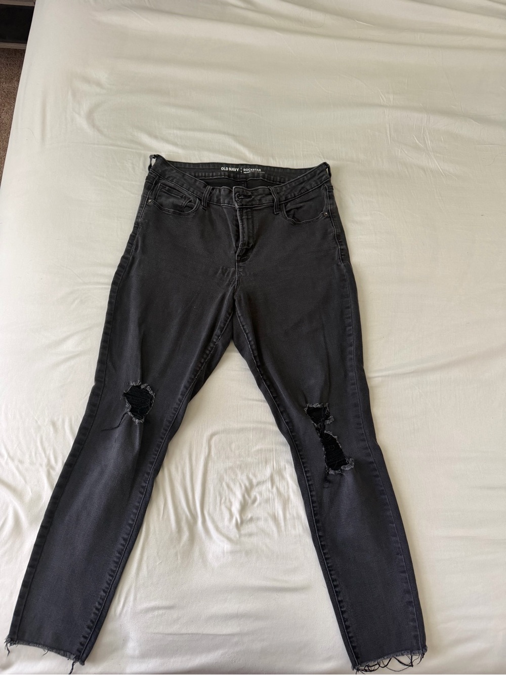 Old Navy Black Ripped High-Rise Rockstar Jeans